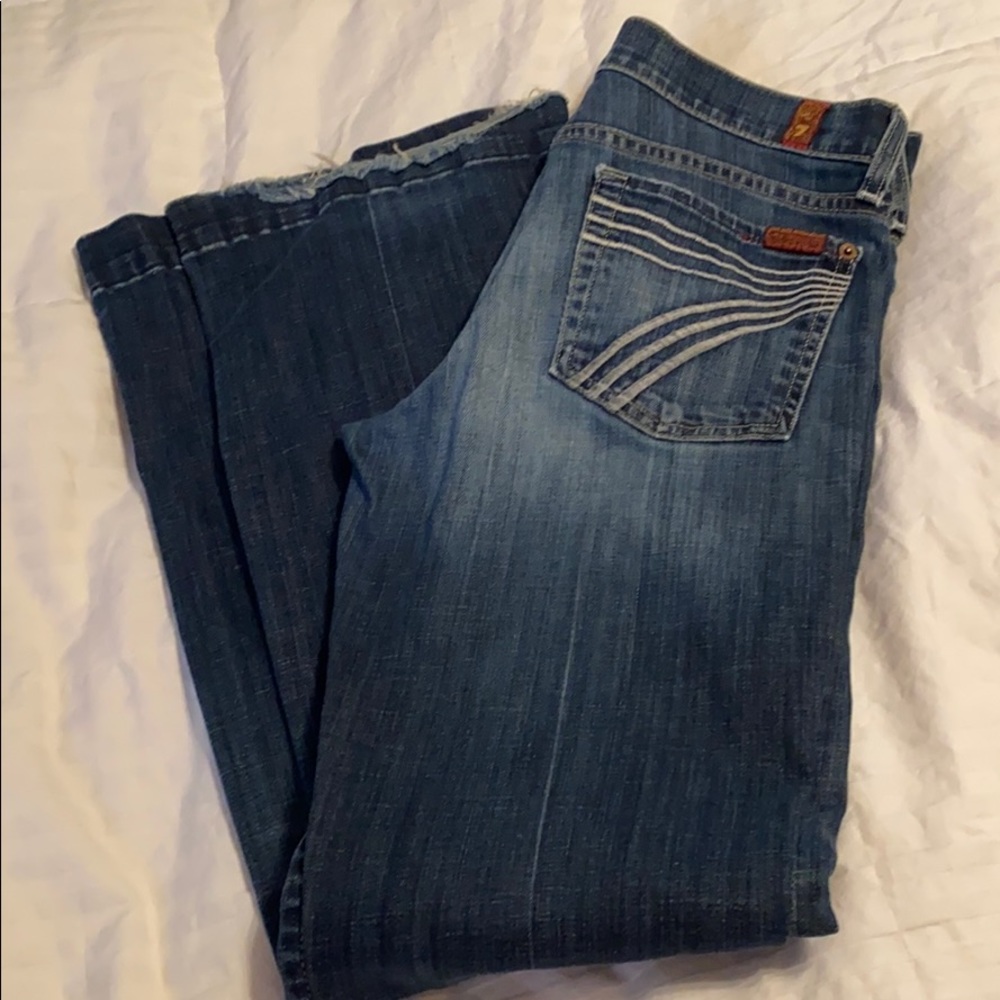 7 for all mankind distressed bootcut jean